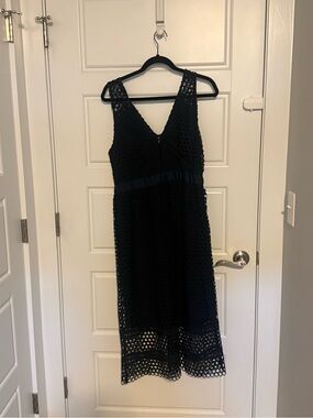 Abercrombie & Fitch Navy Crochet Midi Dress